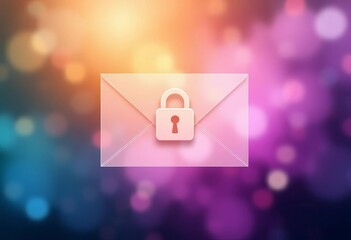 Abstract blurred background of a secured envelope, digital data protection concept, information, business