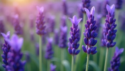 Obraz premium Vibrant lavender buds, intricate details visible, picture, vibrant