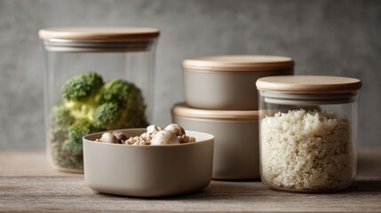 Prepare delicious healthy homemade meals in reusable containers for a sustainable lifestyle