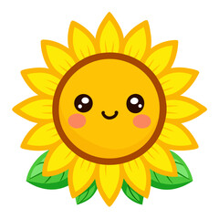 happy sun flower cartoon