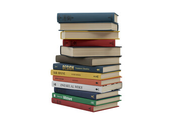 Stack of Books: A Collection of Knowledge isolated on transparent background