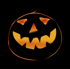 Happy Halloween, celebrate the festival, pumpkin on black background.