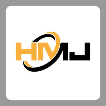 hmj logo. hmj letter. hmj letter logo design. Initials hmj logo linked with circle and uppercase monogram logo. Modern Red and Black Initials Logo for Corporate, hmj typography for technology,