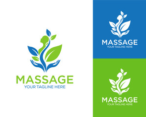 Human body massage spa center logo design