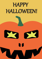 Halloween poster with pumpkin jack o&rsquo;lantern
