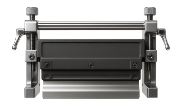 PCB stencil printer with a smooth squeegee for applying solder paste on boards.
