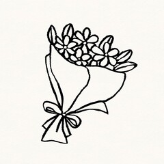 Flower bouquet clipart, Valentine's doodle