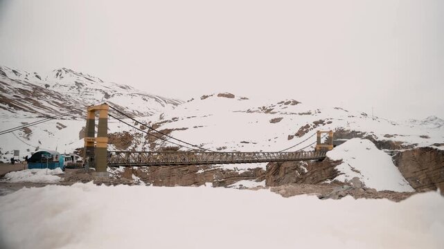 Aerial view of the Chicham Bridge, Himachal Pradesh, India.	
