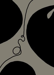 Minimal abstract image for printing. Picture for modern interiors. The picture is painted by hand on a tablet. © neurostructure