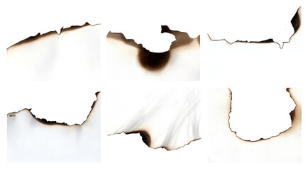 Unique abstract patterns created by burning paper in different shapes