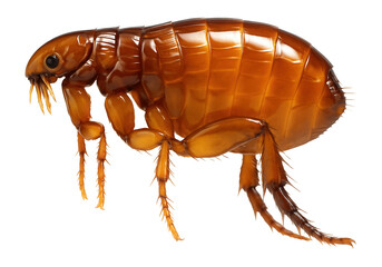 Fleas with laterally compressed body and enlarged hind legs