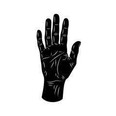Vector art of open hand, showing palm and fingers, simple vector illustration for gesture and communication concept