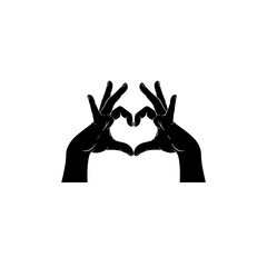 Vector art of hands forming a heart shape, expressing love and affection, simple vector illustration for romantic gesture concept