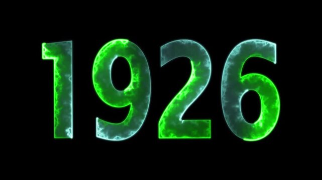 1926 neon line text animation. 1926 year text effect with neon glow. colorful 1926 typography effect. concept of counting years. past year technology concept.
