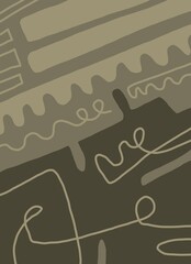 Minimal abstract image for printing. Picture for modern interiors. The picture is painted by hand on a tablet. © neurostructure