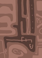 Minimal abstract image for printing. Picture for modern interiors. The picture is painted by hand on a tablet. © neurostructure