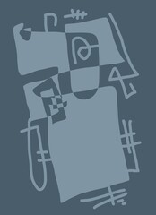 Minimal abstract image for printing. Picture for modern interiors. The picture is painted by hand on a tablet. © neurostructure