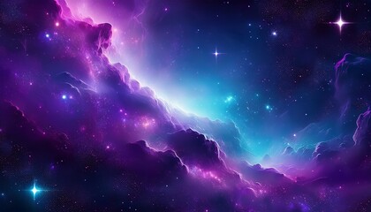 Obraz premium purple and blue space nebula