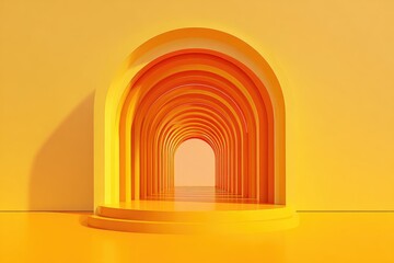 Fototapeta premium A vibrant, 3D rendered archway
