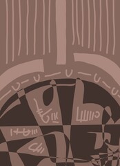 Minimal abstract image for printing. Picture for modern interiors. The picture is painted by hand on a tablet. © neurostructure