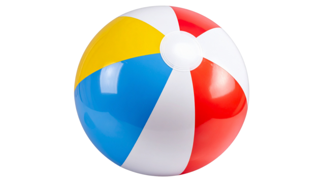 Beach Volleyball PNG, Outdoor Sports Ball, Transparent Background, Summer Game Equipment, White and Yellow Volleyball for Sand Court