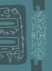 Minimal abstract image for printing. Picture for modern interiors. The picture is painted by hand on a tablet. © neurostructure