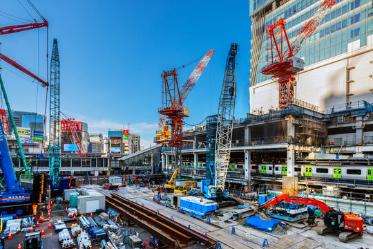 東京都渋谷区・渋谷駅周辺の再開発現場
