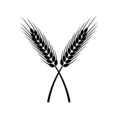 Vector art of two crossed wheat ears, , a symbol of agriculture, harvest, and prosperity in a simple and elegant design