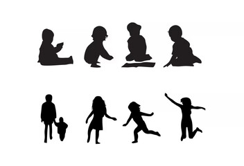 Children Silhouettes - Playfu...