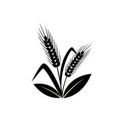 Vector art of two wheat ears, representing agriculture, harvest, and the bounty of nature, ideal for food and farming related designs