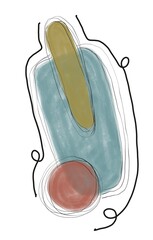 Minimal abstract image for printing. Picture for modern interiors. The picture is painted by hand on a tablet. © neurostructure