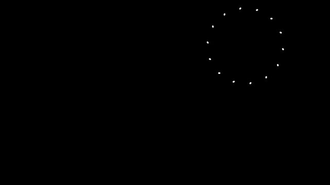 Shiny radial spark firework animation, seamless black background design, glowing circle burst motion graphics for event themed