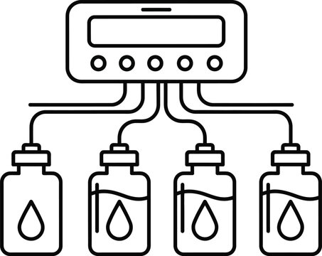 black line art medical bottles and display clip art preview