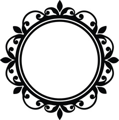 Circular decorative frame vector icon.