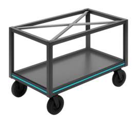 Autorack with transparent side panels and cross-braced roof structure