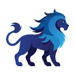 Mystical Lion Vector with Cosmic Flowing Mane and Glowing Star Spots on White Background