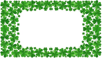 Green cloverleaf border on white