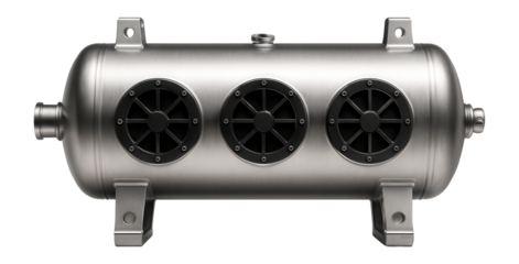 Ventilation ports visible on the side of a vacuum tank for pressure regulation