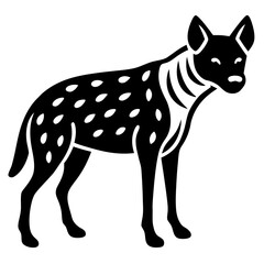 Spotted hyena standing profile view african wildlife silhouette