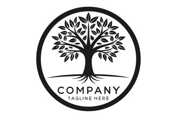 Obraz premium Elegant Tree Logo Design Showcasing Growth and Natural Beauty for a Company Identity