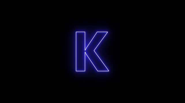 Abstract Neon Typography &ndash; Letter K Design.  Tech Logo Reveal Animation &ndash; Letter K ..