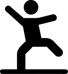 person standing, person walking, person waving, person jumping, person running, person kicking, person dancing, person stretching, person posing