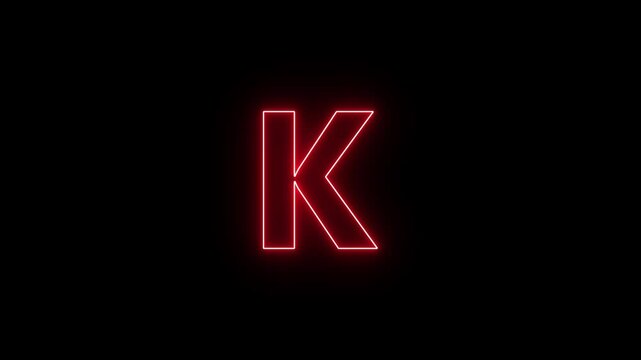 Abstract Neon Typography &ndash; Letter K Design.  Tech Logo Reveal Animation &ndash; Letter K ..