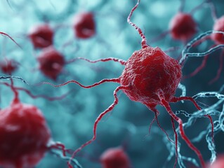 selective focus visual representation of high blood pressure in arteries