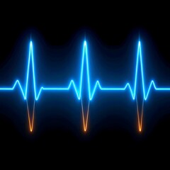 Neon heart rhythm graphic