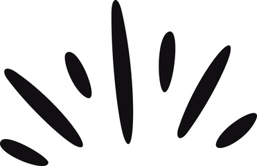 Doodle sparkle rays drawing vector illustration