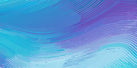 Abstract flowing wavy lines in shades of blue and purple with a watercolor texture