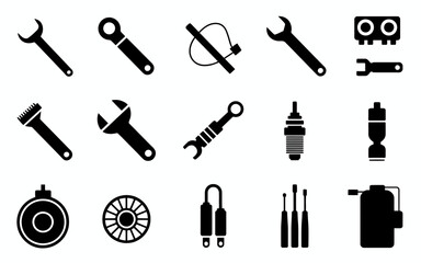 Vector art of car repair tools for maintenance and diagnostics