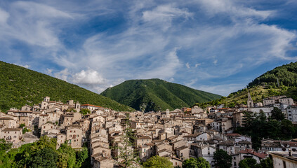 Fototapeta premium Scanno is an Italian town of 1 782 inhabitants located in the province of L’Aquila, in Abruzzo. The municipal area, surrounded by the Marsican Mountains.