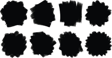 abstract black ink splatters arranged in grid formation